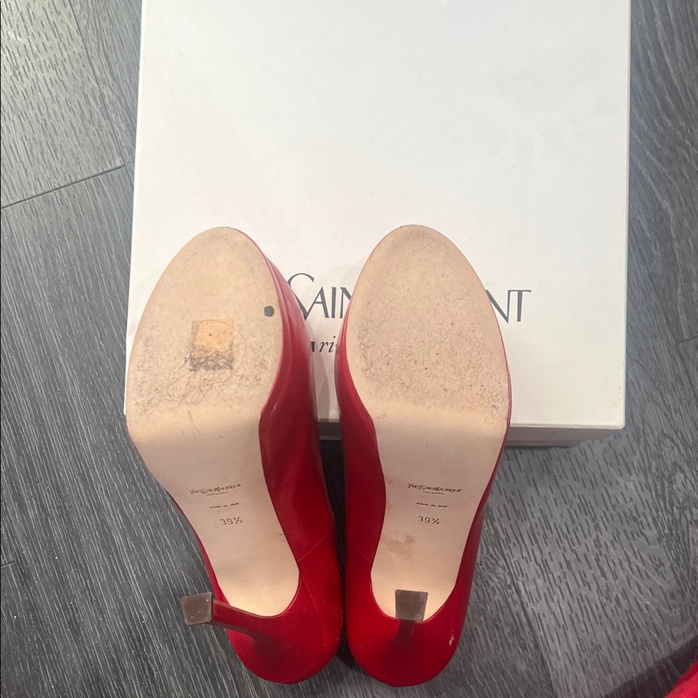 Yves Saint Laurent Vibrant Red Heels - Picture 6 of 7